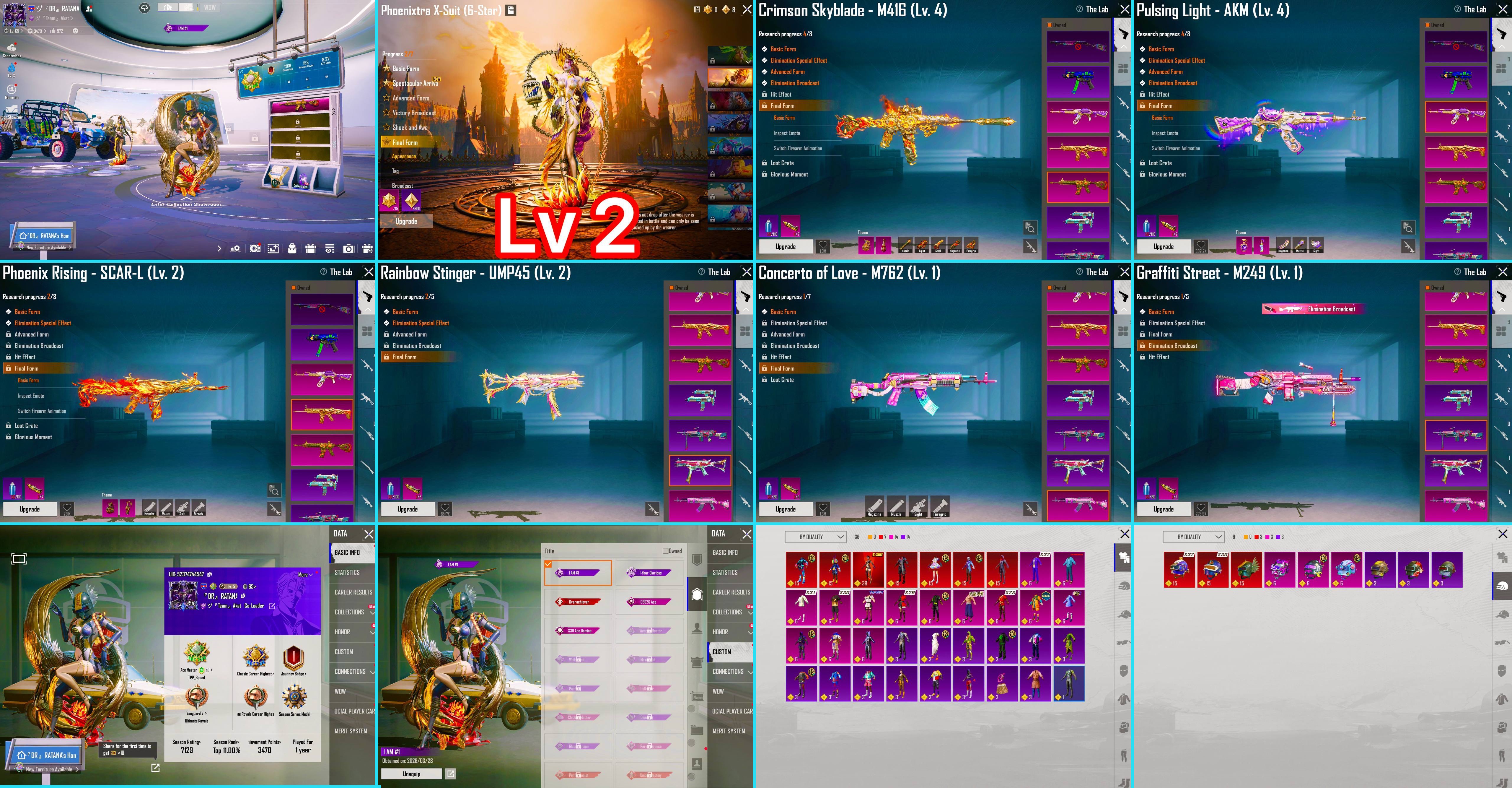 Account PUBG តម្លៃ 75$ 